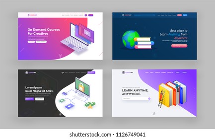 Website Hero Image or Landing Pages Set.