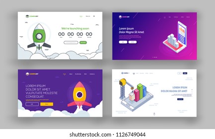 Website Hero Image or Landing Pages Set.