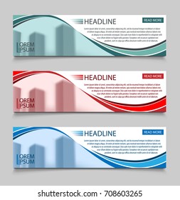 Website horizontal business banners vector template. Abstract banner design business concept design with healine for website, vector illustration