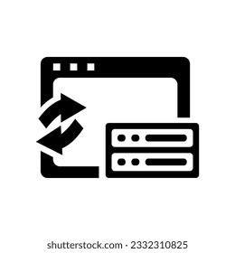 Website Hosting Flat Black Icon Isolate On White Background Vector Illustration | Seo Icons