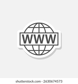 Icono del Sitio web para la etiqueta engomada del App aislada en fondo gris