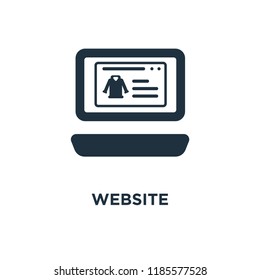 Website icon. Black filled vector illustration. Website symbol on white background. Can be used in web and mobile.