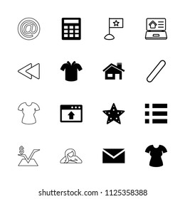 Website icon. collection of 16 website filled and outline icons such as mail, window browser upload, calculator, menu, bandage. editable website icons for web and mobile.