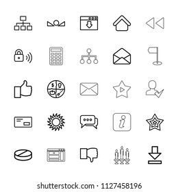 Website icon. collection of 25 website outline icons such as house building, dislike, sun, pill, structure, thumb up, marketing. editable website icons for web and mobile.