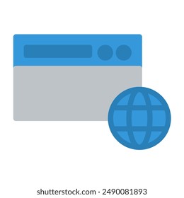 website icon color or logo illustration flat color blue style