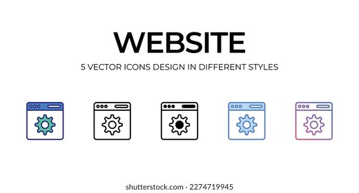 diseño de iconos de sitio web en estilo Cinco con estilo de paso editable. Línea, Sólido, Línea plana, Color de tono Duo y Línea de degradado de color. Adecuado para diseño de páginas Web, aplicaciones móviles, UI, UX y GUI.