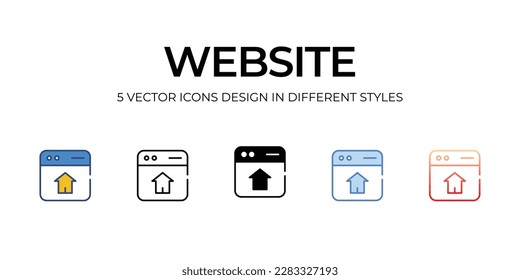 Website Icon Design in Five style with Editable Stroke. Line, Solid, Flat Line, Duo Tone Color, and Color Gradient Line. Suitable for Web Page, Mobile App, UI, UX�and�GUI�design.