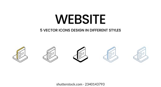 Website Icon Design in Five style with Editable Stroke. Line, Solid, Flat Line, Duo Tone Color, and Color Gradient Line. Suitable for Web Page, Mobile App, UI, UX and GUI design.