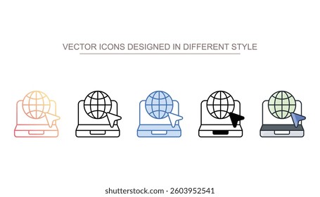 Website icon design with white background stock illustration