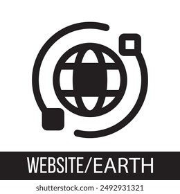 Website icon. Earth icon.Trendy flat icon for web.