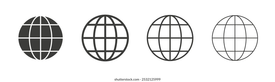 Website icon in fill and three stroke sizes