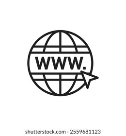 Website icon Flat art in black and white isolated
