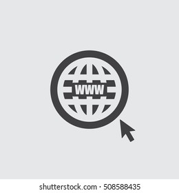 Website icon in a flat design in black color. Vector illustration eps10