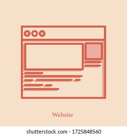 Website I icon. Flat design style. Laptop as a business tool.