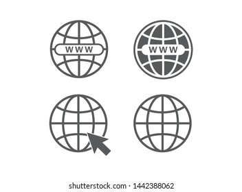 Website icon. Globe symbol. Vector illustration. on white background