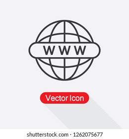 Website Icon, Globe Icon, WWW Icon Vector Illustration Eps10