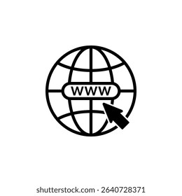 Website icon. Go to the website. Flat vector icon for apps and websites.
