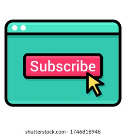 Illustration von Webseiten. abonnieren Werbung von der Webseite.