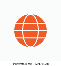 Website Icon. Internet Access Symbol. Globe, Earth, World Logo Symbol - Vector Illustration In Glyph Style for Design and Websites, Presentation or Application.