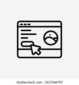  website icon, isolated brand design outline icon in light grey background, perfect for website, blog, logo, graphic design, social media, UI, mobile app