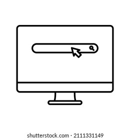 Website icon, isolated. Flat design. Monitor with website sign. vector illustration