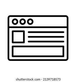 Website Icon. Line Art Style Design Isolated On White Background