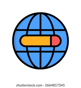 Ilustración vectorial de color lineal de icono de Sitio web