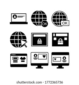 Website-Symbol oder Logo einzeln auf Zeichen, Vektorgrafik - Kollektion von hochwertigen Vektorsymbol in schwarzem Stil
