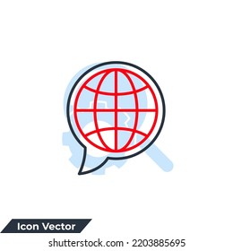 website icon logo vector illustration. Go to web on bubble chat symbol template for graphic and web design collection