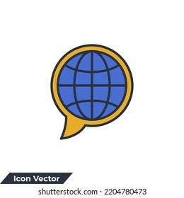 website icon logo vector illustration. Go to web on bubble chat symbol template for graphic and web design collection