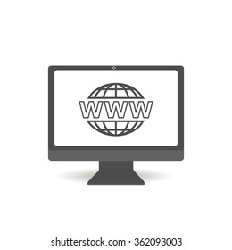 website icon on monitor screen