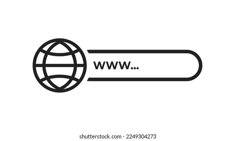 Website icon on white background. Search iocn. Vector illustration. 10 eps