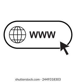 Website icon on white background. World web, website icon symbol vector. Vector illustration. Eps file 330.