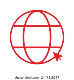 Icono de Sitio web sobre fondo blanco. Web del mundo, Vector del ícono del Sitio web. Internet, en línea, Web, Sitio web, ir, Vector, símbolo, signo, mundo, globo, Hacer clic, www. Ilustración vectorial. Archivo Eps 327.