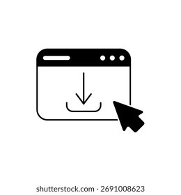 Webseiten-Icon Kontur editierbare Strichlinienzeichnung eps