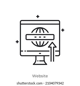 Icono de sitio web. Diseño de icono de estilo de esquema aislado en fondo blanco