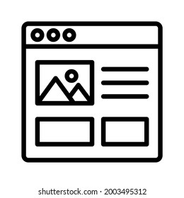 Website icon. Outline style. Isolated on white background.
