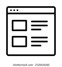Website icon. Outline style. Vector. Isolate on white background.