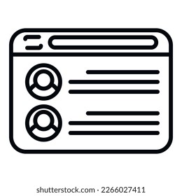 Website icon outline vector. Service team. Online corporate