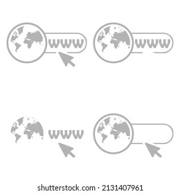 Website-Symbol, Zeigepfeil, klicken Sie auf Website, Vektorgrafik