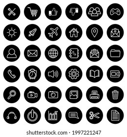 website icon set, business card, contact us icon set vector sign symbol