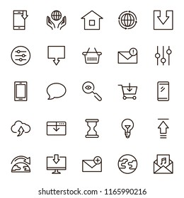 Website icon set. Collection of high quality outline site pictograms in modern flat style. Black internet symbol for web design and mobile app on white background. Web site design line logo.