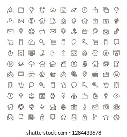 Conjunto de iconos de Sitio web. Colección de pictogramas de sitio de contorno de alta calidad en estilo plano moderno. Símbolo negro de Internet para el Diseño web y el App móvil sobre fondo blanco. Logotipo de la línea de diseño de Sitio web.