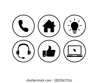 Website-Icon-Set. Symbol für Kommunikation - Paket für Webdesign und Mobilfunk