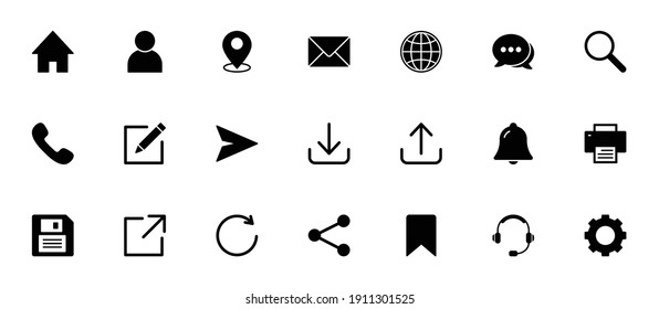 Website Icon Set. For Computer, Web And Mobile Apps