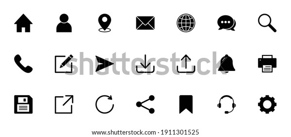 Website icon\
set. for computer, web and mobile\
apps