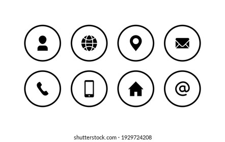 Website icon set. Contact us icon symbol pack. Communication icon collections