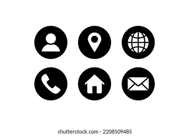 Website Icon Set Contact Us Icon Stock Vector (Royalty Free) 2208509485 ...