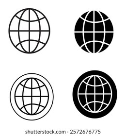 website icon set. continent icon set. silhouetted.