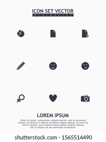 Website icon set isolated on grey background